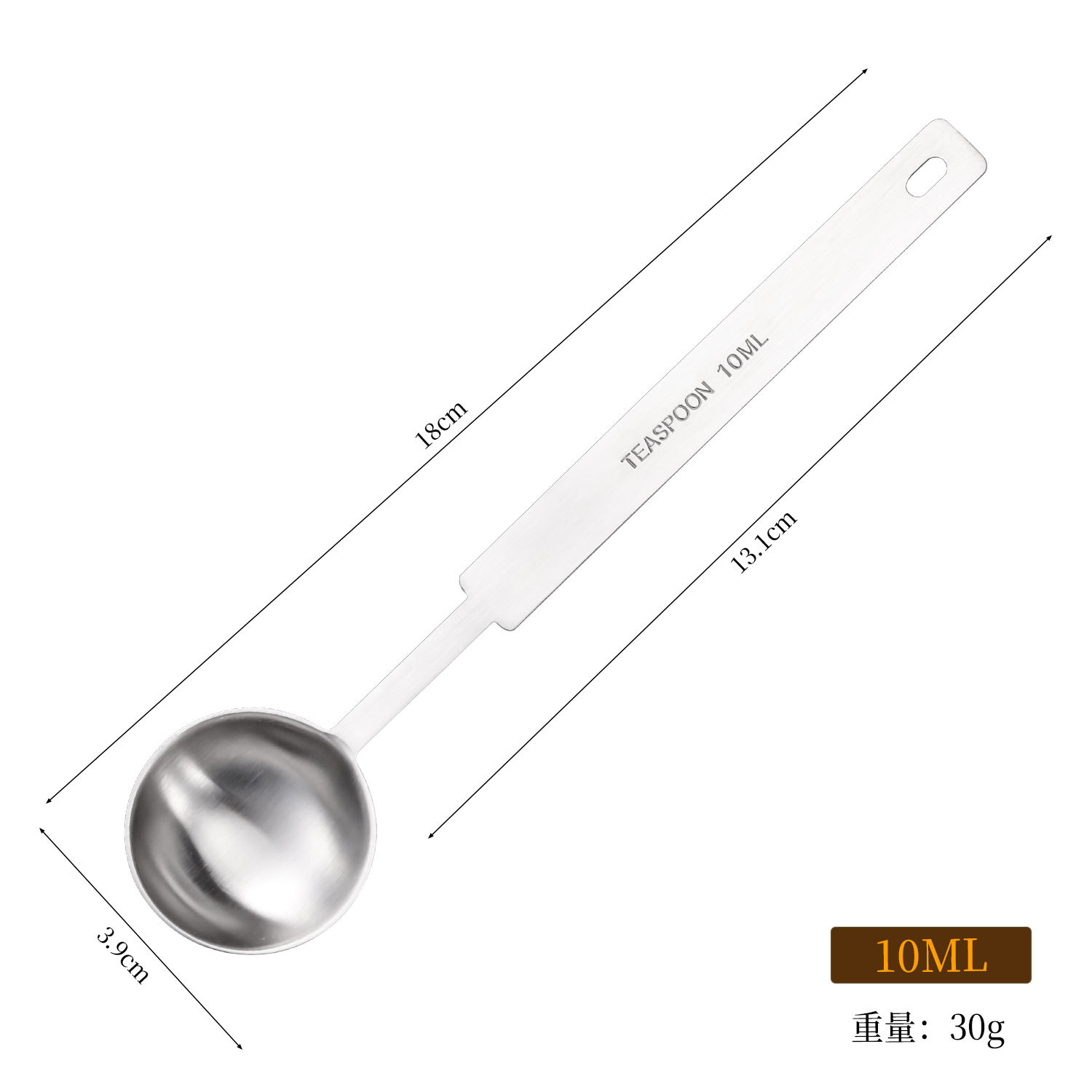 Cuchara Medidora con Mango Largo de Acero Inoxidable 304 con Escala para Cocina