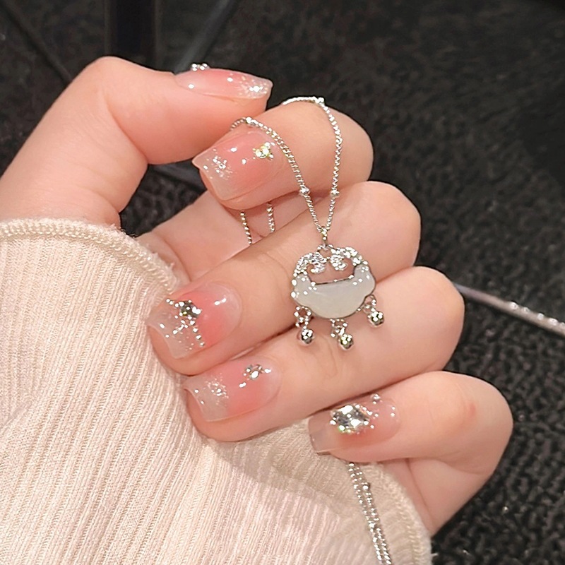 S925 plata esterlina collar de jade hetian moda femenina todo partido Ruyi bloqueo de seguridad colgante nuevo estilo antiguo chino Nueva joyería