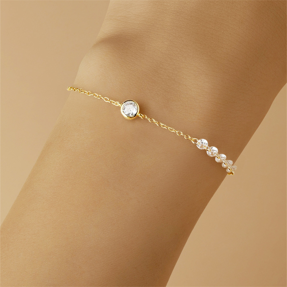 Nueva joyería europea y americana de plata de ley s925 brillante bolso redondo con incrustaciones de circón burbuja pulsera temperamento femenino collar de viaje