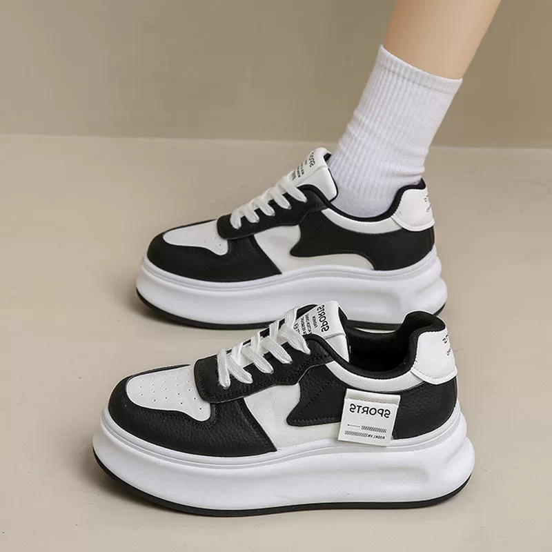 Tide, white shoes platform, fashionable universal footwear, sneakers, city style