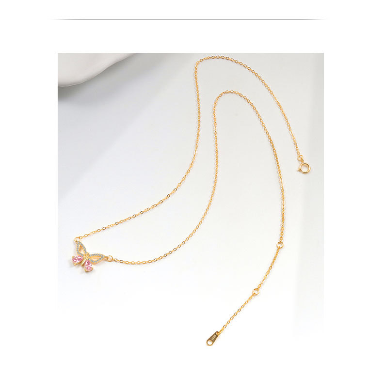 925 sterling silver Chain Material cable chain Chain Type 925 Sterling Silver Cable Chain Plating Butterfly Pendant Necklace