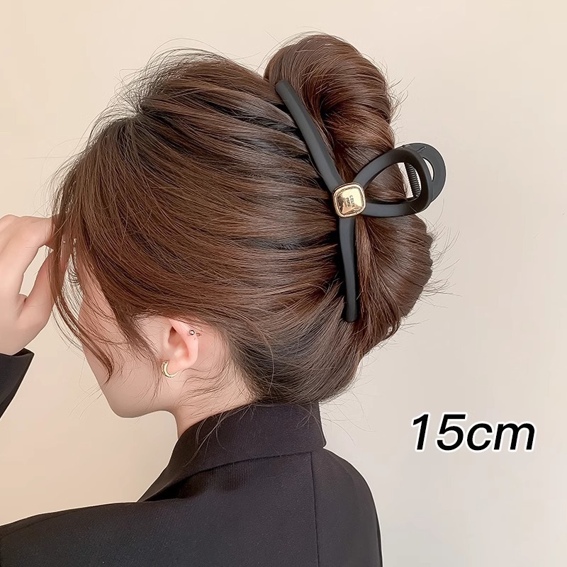 Clip de agarre de color café de alta calidad, horquilla grande, mujer 2024, nuevo estilo, volumen de cabello en la parte posterior de la cabeza, clip de tiburón, tocado, horquilla