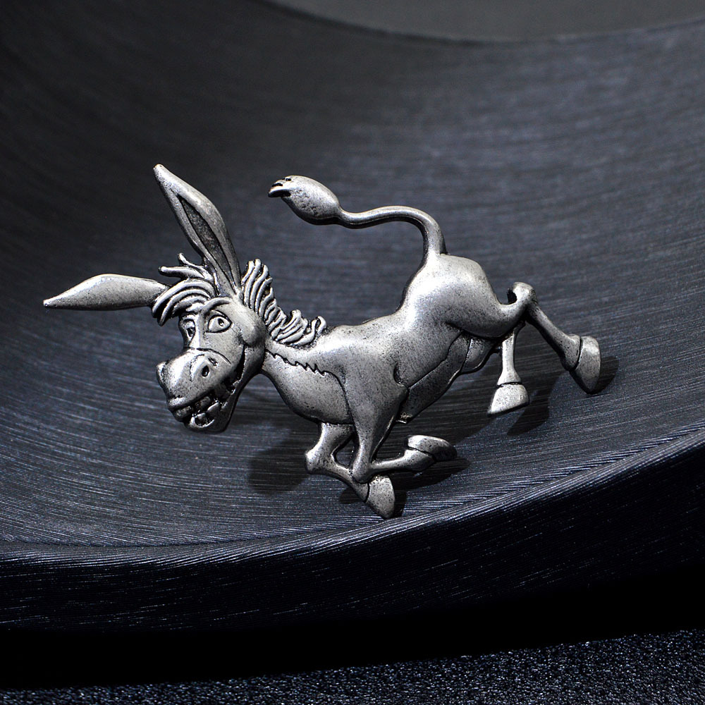 Retro Donkey Lapel Pin For Men Vintage Enamel Brooch Accessories_voghion.com