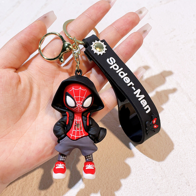 50種類の漫画マーベルスパイダーマンシリコンキーホルダーpvcペンダントバッグ車のキーペンダントギフト卸売|undefined