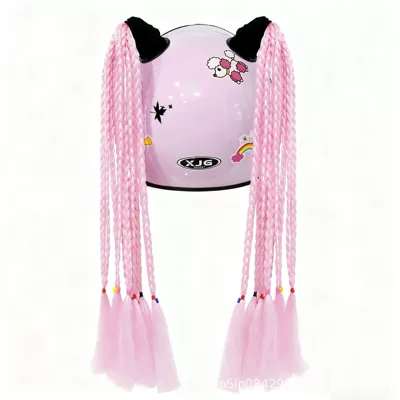 Motosiklet dəbilqələri — Men and Women, Helmet Decoration - pure-pink-thin-2-strips