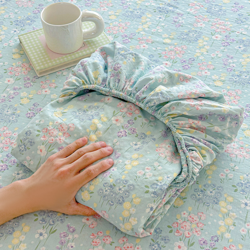 Category a Maternal and Infant Grade Ins Small Fresh Double-Layer Gauze Bed Sheetss Single-Piece All-Inclusive Bedspread Bed Sheetss Simmons Mattress Protector