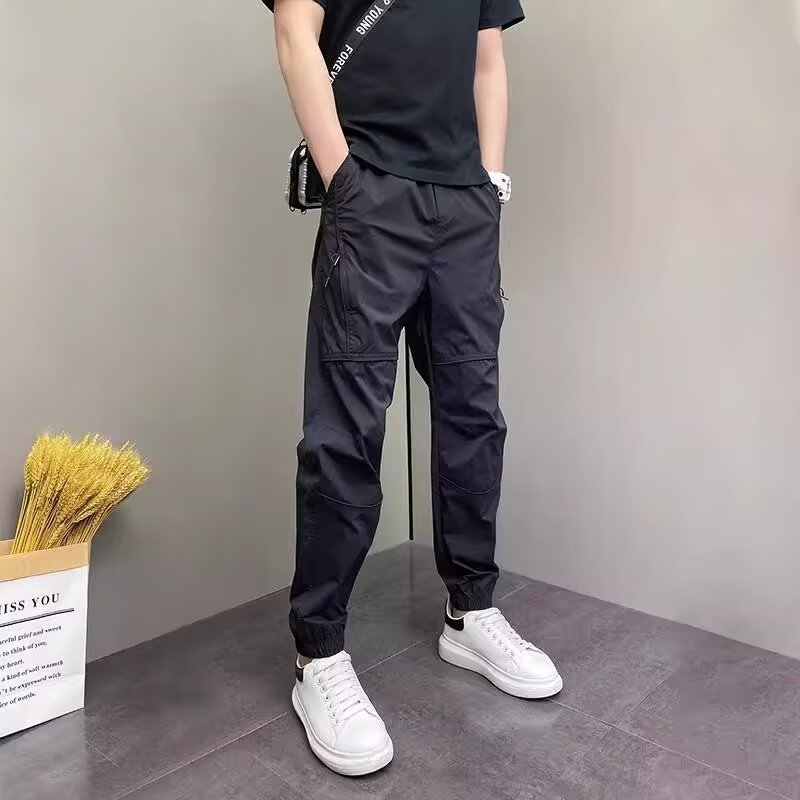 Pantaloni jogger uomo gamba affusolata pantaloni casual leggeri_voghion.com
