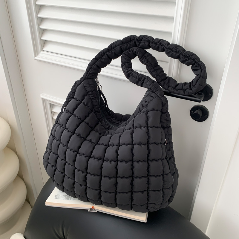 Korean Style Cloud Pleated Bag for Women, New Fashion Large-Capacity Cotton Padded Bubble Cloud Bag, Casual Shoulder Crossbody Bag Korean Style Cloud Pleated Bag for Women, New Fashion Large-Capacity Cotton Padded Bubble Cloud Bag, Casual Shoulder Crossbody Bag