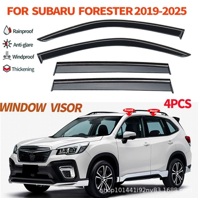 Cross-Border Applicable for 2019-2026 Rain shield - cross-border-precision-printing-without-car-logo-can-be-labeled-on-behalf-of-forester-mk5-sk-2019-2024-pc-with-bright-strip-rain-shield-4-pieces-single-set-cross-border-worry-free