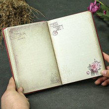 欧式复古花日记本手账本中国风学生笔记本全彩页记事本笔记本本子