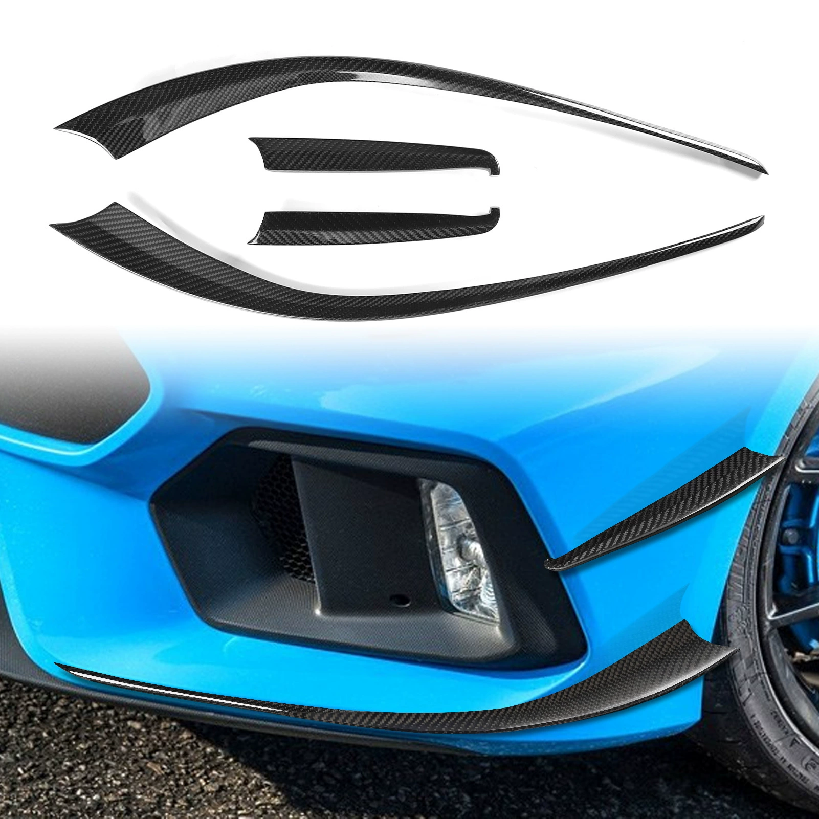 Подходит для новых моделей Ford Fox RS 15-18 передняя углеродистая стальная планка, нож для ветрового стекла, внешняя отделка автомобиля, аксессуары