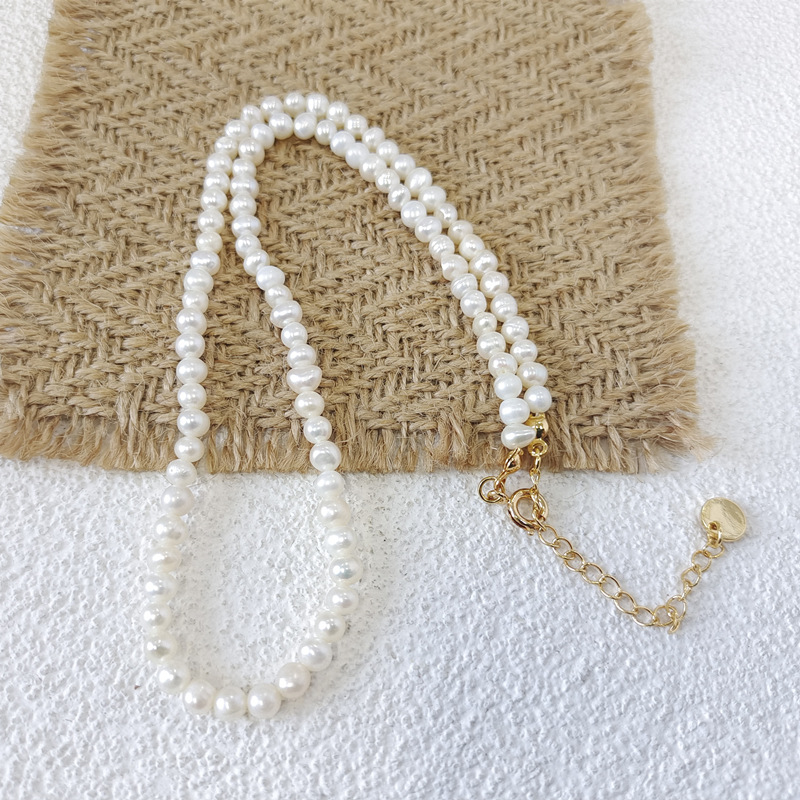 20g Weight Necklace Classification 1 Piece Quantity Daily Occasion Freshwater Pearl Material Solid Color Pattern Women'S Gender Beaded Design Fashion Style 1 Piece Fashion Solid Color Freshwater Pearl Beaded Necklace 9