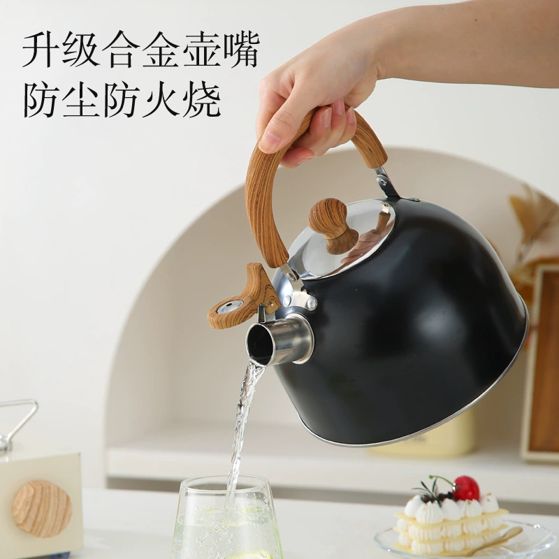 Трансграничный свист чайник бесмагнитная нержавеющая сталь деревянная ручка