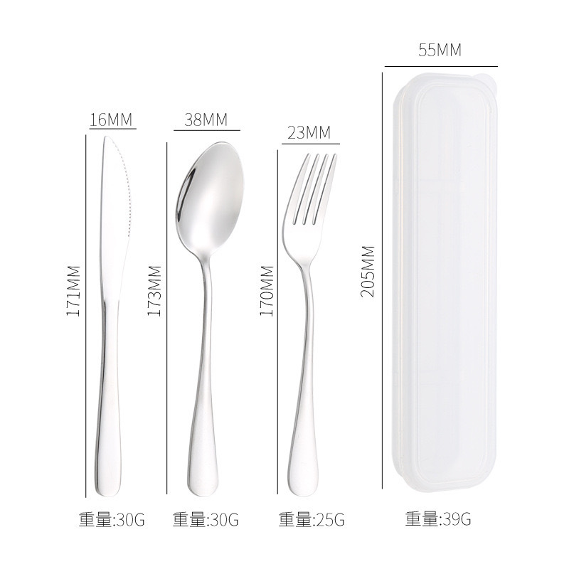 Cuchillo y tenedor de cubierta de acero inoxidable transfronterizo cuchillo y tenedor de tres piezas hotel cuchillo y tenedor de filete de comida occidental conjunto portátil regalos