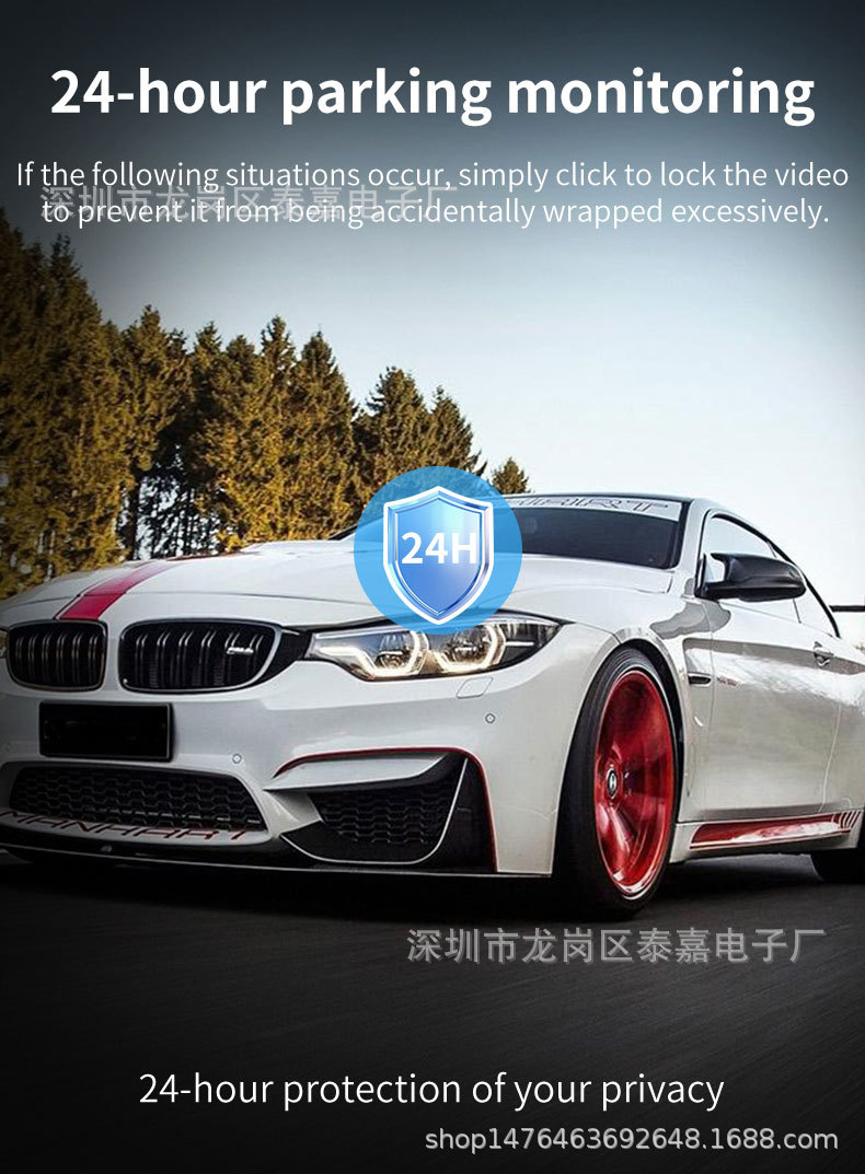 Ultra-Clear 4K Starlight Night Vision Car Dvr Front and Rear Dual Recording Wifi Mobile Phone Interconnection Dual Lens Driving Recorder
