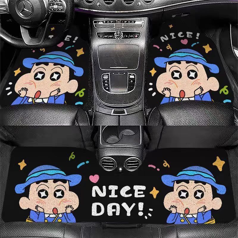 Cross-Border Crayon Shin-Chan Wire Loop Car Floor Mats, Thickened, Non-Slip, Dirt-Resistant, Customizable, Scratch-Resistant, Wholesale Dropshipping