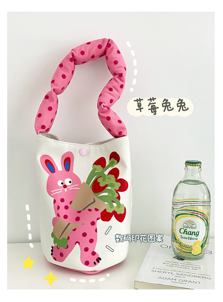 Otoño y invierno lleno de algodón correa de hombro bolsas de cubo de regalo de cumpleaños para niñas bolsas de regalo de jardín de infantes lindas bolsas de almuerzo