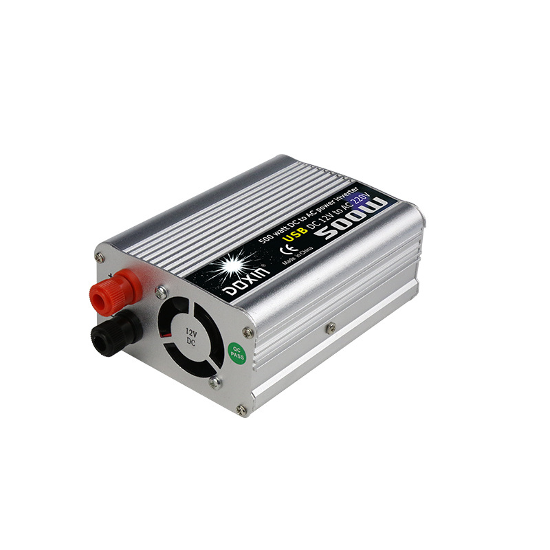 DOXIN 500W车载逆变器 12V转220V带USB 银色修正波高频电源转换器