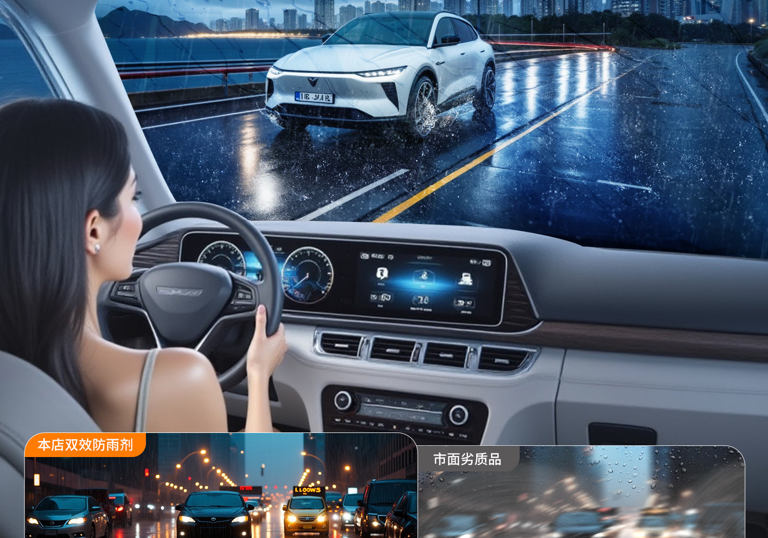 Anti-Fog Agent Car Rearview Mirror Rain-Proof Artifact Windshield Long-Lasting Defogger Spray Rain-Proof Agent Does Not Stick to Water