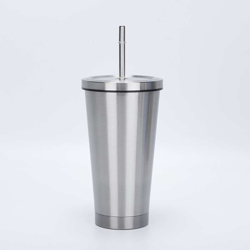 Suministro directo transfronterizo portátil de paja del coche taza de café de la Oficina taza de vacío de doble capa termo taza de regalo al por mayor