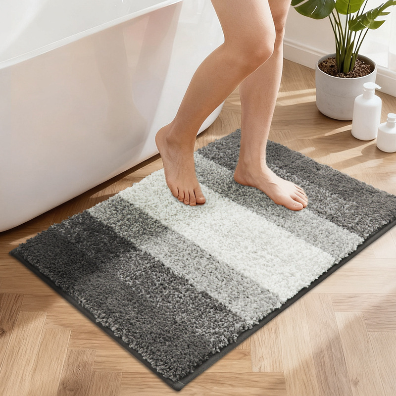 Cross-Border Bathroom Mat, Machine-Woven, Thickened, Water-Absorbent, Non-Slip Carpet, Machine Washable, Bathroom Floor Mat, Bedroom Entrance Door Mat