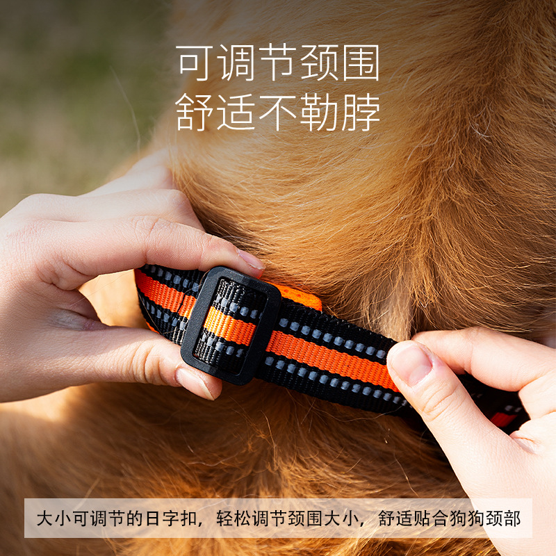 Sandwich cómodo collar de perros grandes perros de tamaño mediano collar de cabello dorado ajustable para artículos de mascotas resistentes al desgaste