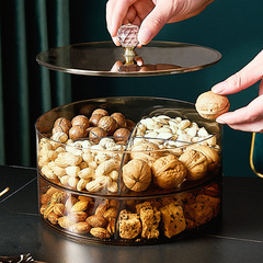 Transparent luxury household creative covered nut tray household creative living room coffee table sunflower seed tray dry fruit tray snack