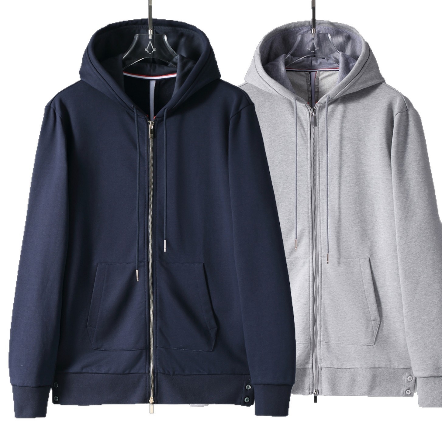 재고 TB JL 지퍼 트렌디 브랜드 남성 캐주얼 스웨터 카디건 패션 코튼 재킷 봄과 가을 후드 스웨터 탑