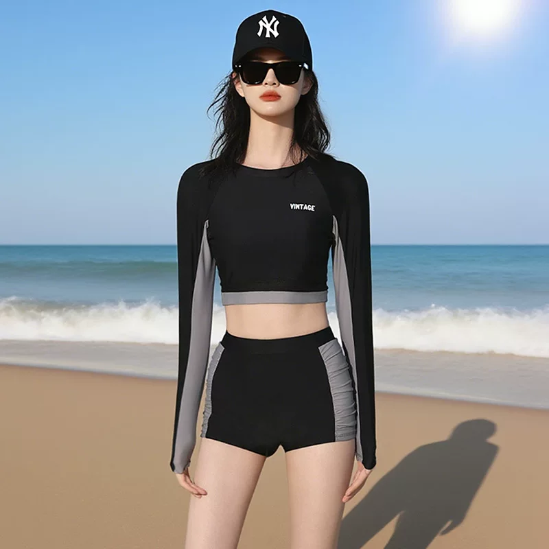 Split sports swimwear for elementary school students, fitted, plus size