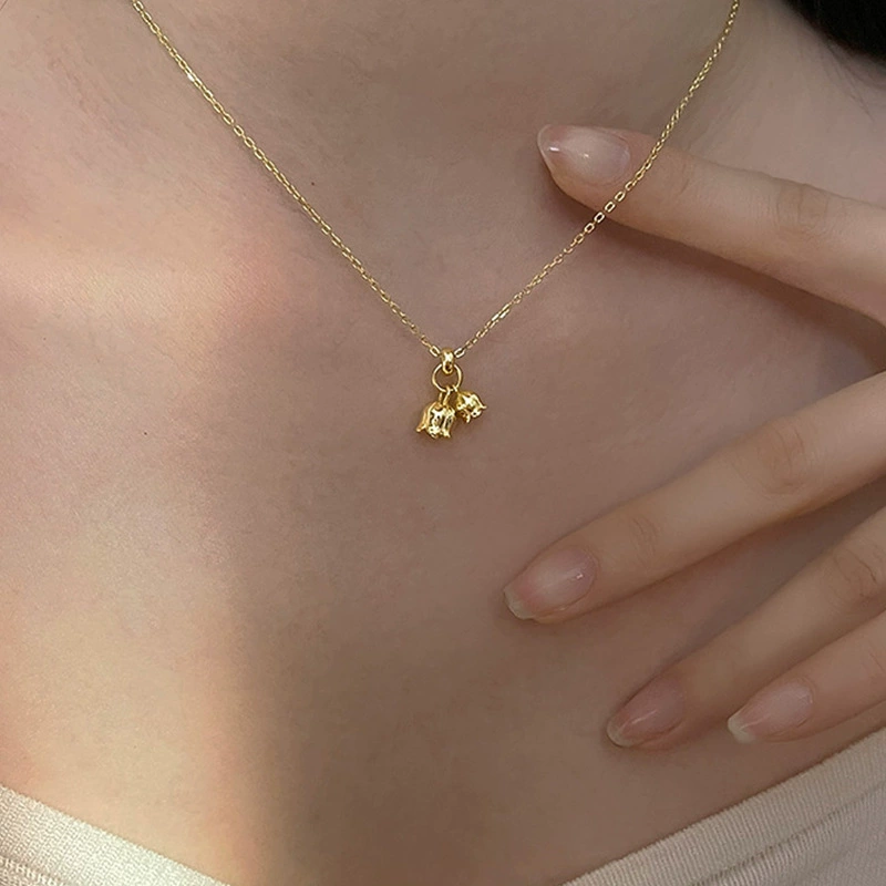 Pendant, necklace, chain for key bag , orchid, flowered, internet celebrity, 2023 collection