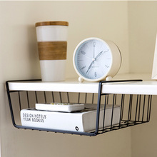 大学生宿舍寝室衣柜隔板下挂篮书桌分层置物架桌下整理篮收纳挂架