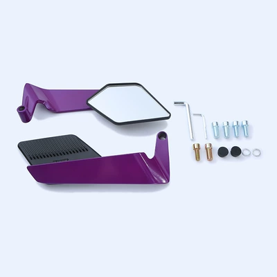 New Colorful Fixed-Wing Motorcycle: Motorcycle rearview mirror - purple-black-mirror-shell-white-mirror