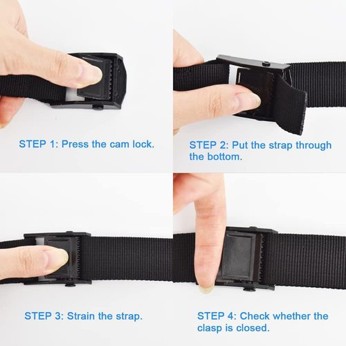 Zinc Alloy Snap-Button Luggage Rack Tie-Down Strap for Trucks, Motorcycles, and Outdoor Use – Adjustable Tensioner with Binding Capability