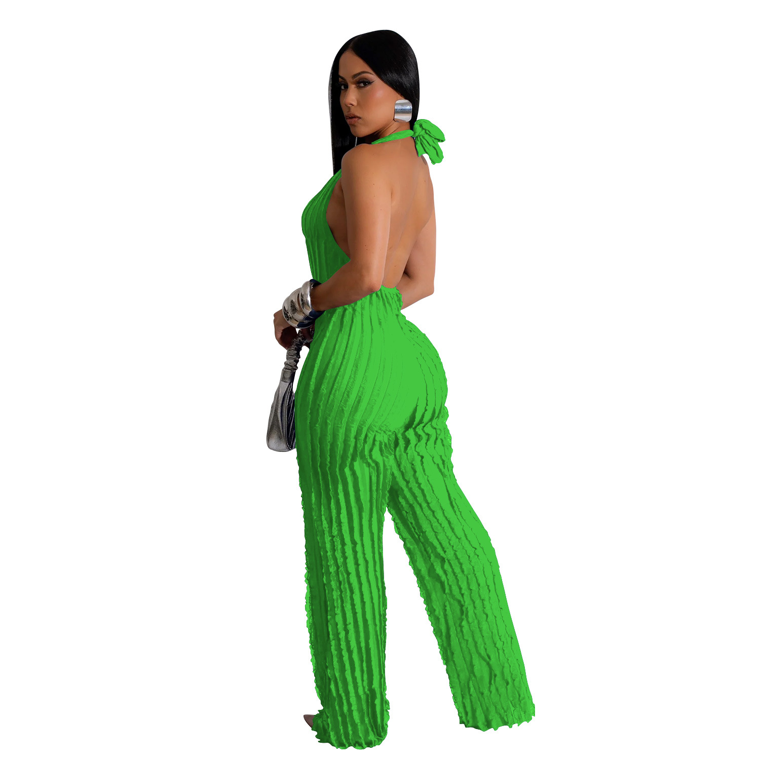 287g Weight Sleeveless Sleeve Length Full Length Pants Length Spandex, Polyester Fabric Type Mid Waist Waist Line Jumpsuits Pants Type Bodysuits Tops Type Holiday, Street Occasion Slim Fit Type Solid Color Pattern Summer Season Women's Gender Sexy, Streetwear Style Wholesale Women's Sexy Streetwear Solid Color Sleeveless Bodysuits 30