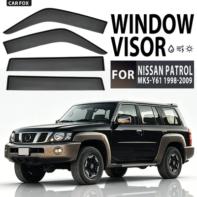 Window Visor, Rain shield - standard-packaging-patrol-mk5-y61-1998-2009-plexiglas-no-bright-strips-rain-shield