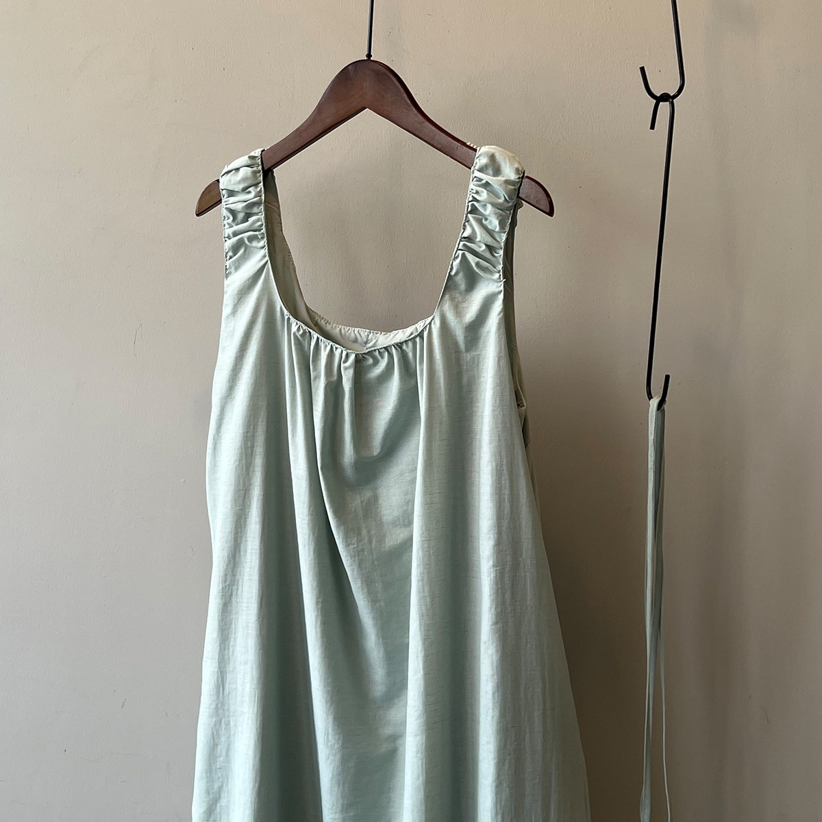 Design Sleeveless Dress Summer Lace up U Neck Backless Mid Length Vest Dress