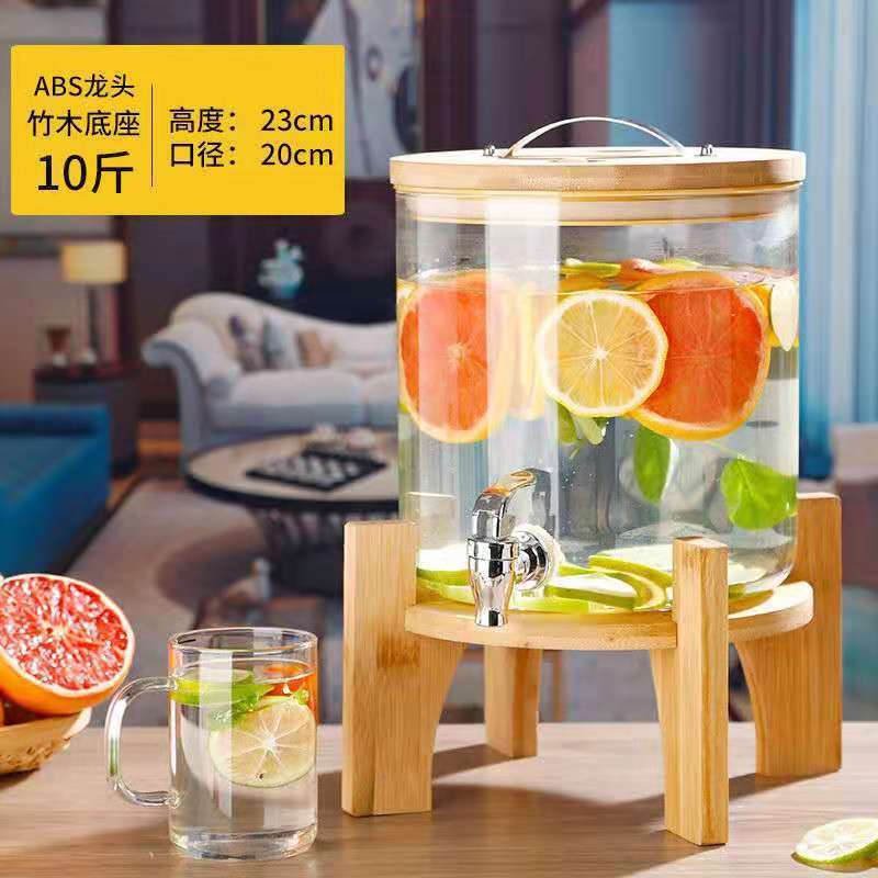 Hervidor frío de gran capacidad, hervidor de agua frío con grifo, hervidor de limón, jugo, bebida de cola, contenedor de barril, botella de vidrio de vino empapado