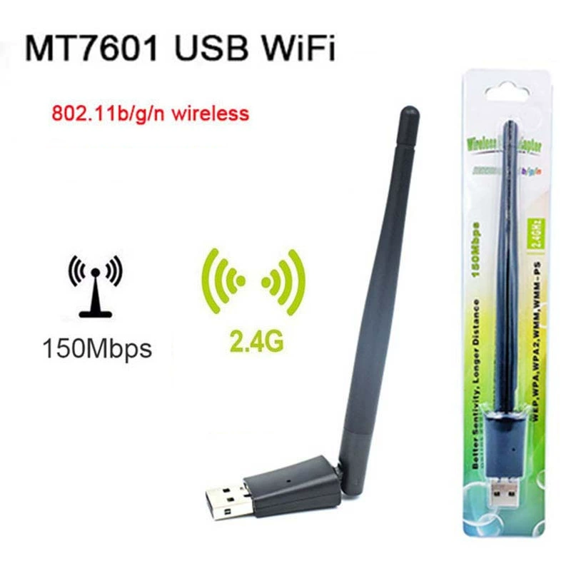 USB WiFi 150M миниатюрная беспроводная сетевая карта с внешней антенной RTL8188 приемник сигнала 7601
