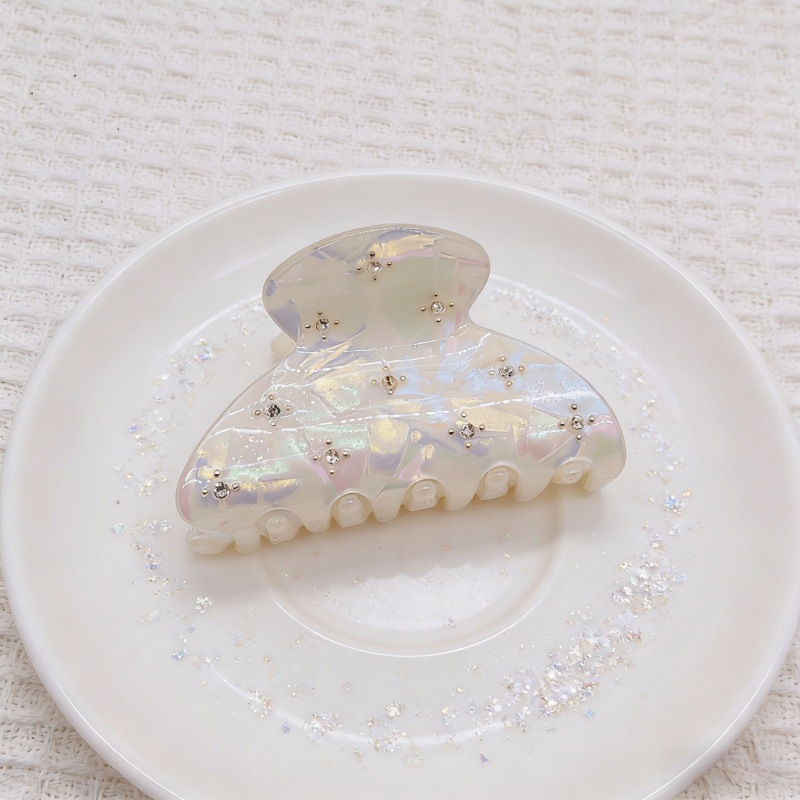 Accesorio para coleta alta: Pinza para el cabello de mujer con diseño de estrellas y diamantes, de alta gama, para sujetar a media cabeza o para llevar en la parte posterior de la cabeza._voghion.com