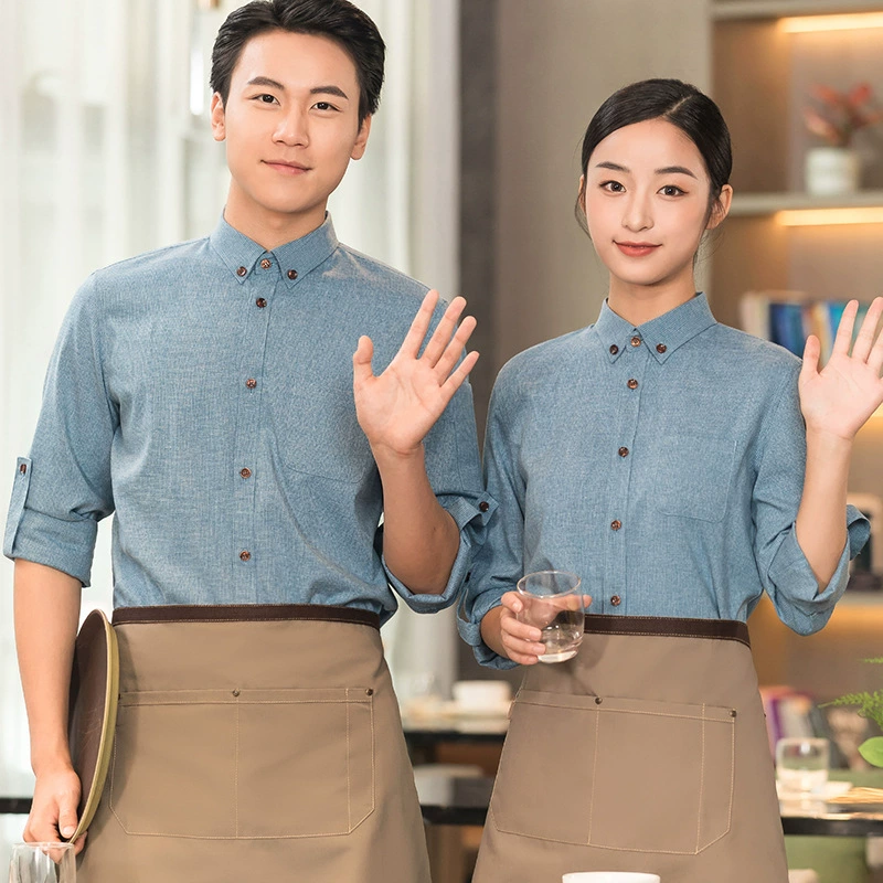 Кейтеринг официант рабочая одежда женская западный ресторан с длинными рукавами выпечка торта магазин чая с молоком горячий горшок Ресторан осенняя и зимняя одежда кофе