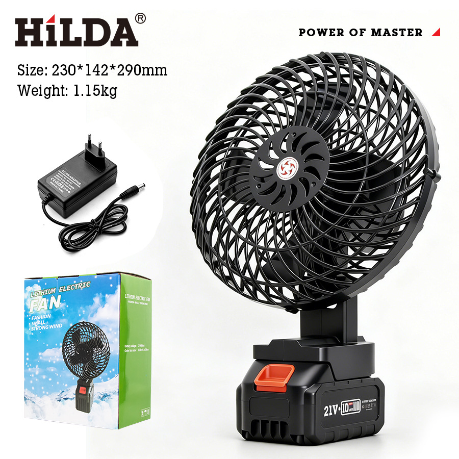 Batería de carga de ventilador de batería de litio de 8 pulgadas batería portátil transfronteriza de gran capacidad para el hogar nuevo campo de pastoreo campamento al aire libre silencioso