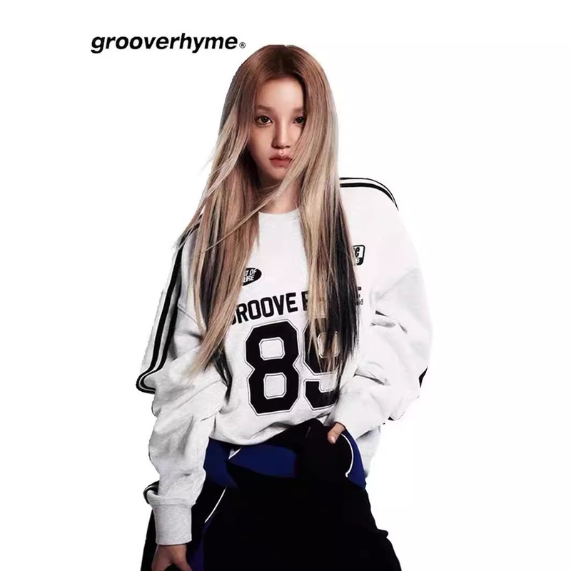 韓国grooverhyme衛衣女宋雨琦同一スーツ丸首上着潮牌小衆コート上着|undefined