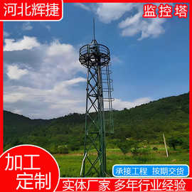 四柱角钢监控塔高层森林防火监控塔环境监控平台远程钢结构检测塔