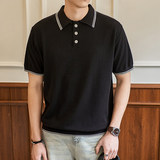 ZF8105-MW韩版翻领针织OLO衫老钱风夏季通勤时尚短袖T恤休闲，男装针织衫/毛衣，星座614