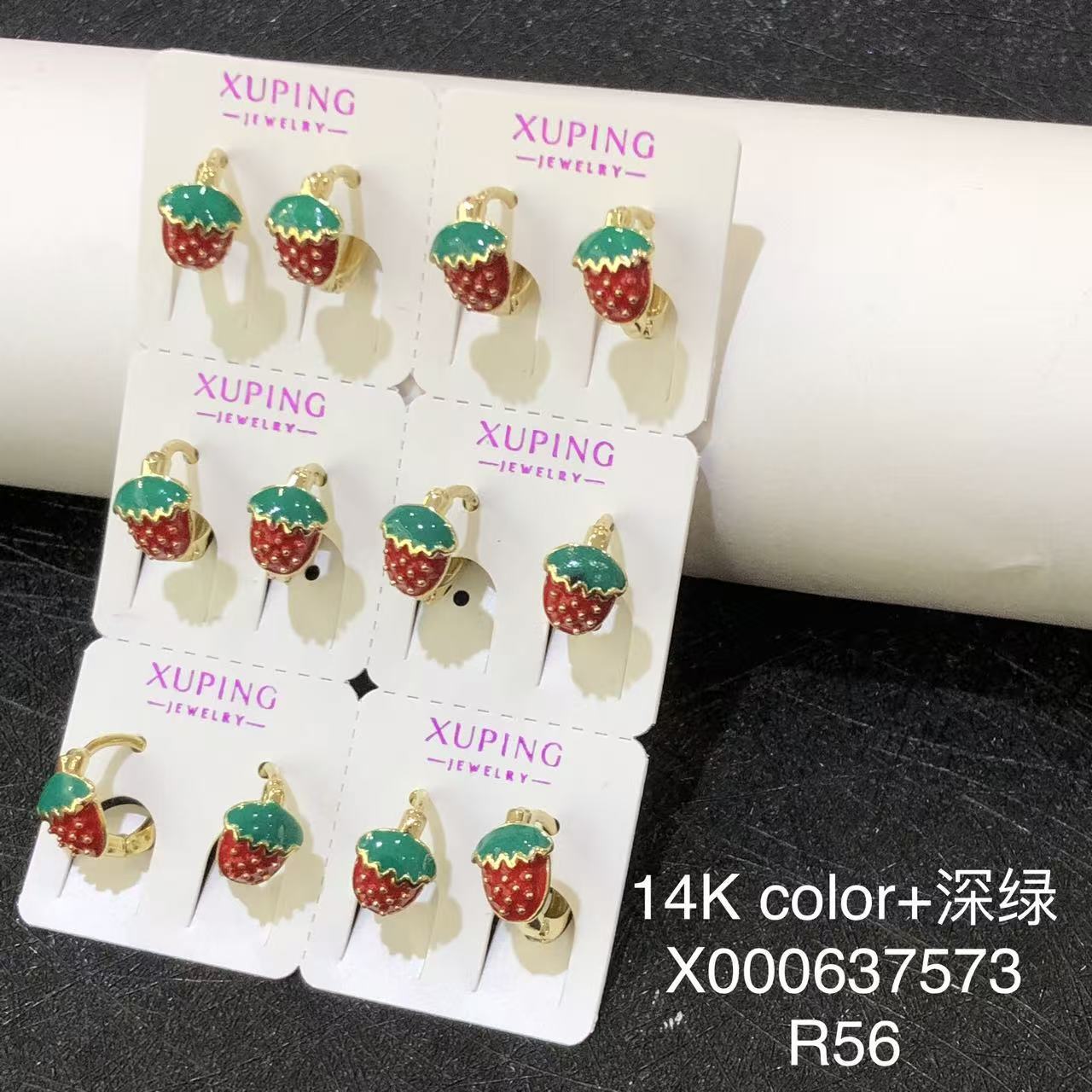 Xuping joyas nuevos lindos aretes de fresa aretes de frutas de viento dulce nicho diseño fresco otoño invierno joyas de orejas