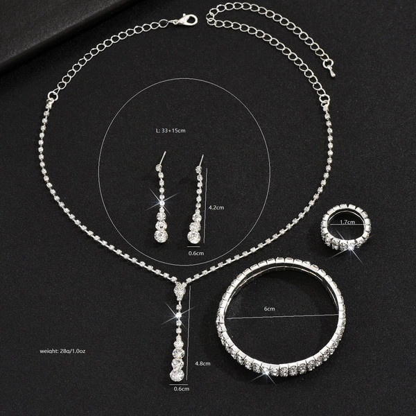 446+ double -row elastic bracelet+double row ring