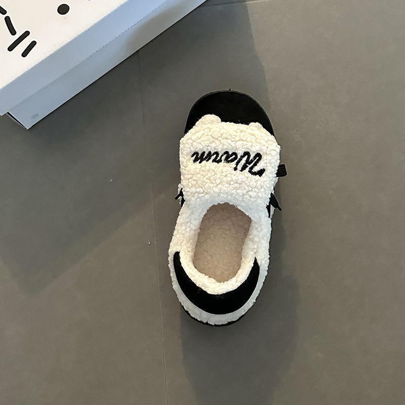 可爱雪莉玫翻盖德训鞋女2025秋冬新款加绒毛毛勃肯棉鞋厚底运动鞋|undefined