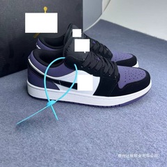 纯原AJ1aj1低帮男女黑紫脚趾同款篮球鞋板鞋情侣休闲ins运动爆款