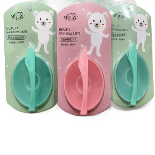 38 máscara facial tazón barra de máscara medidor de tres piezas DIY herramientas de máscara facial de maquillaje de belleza
