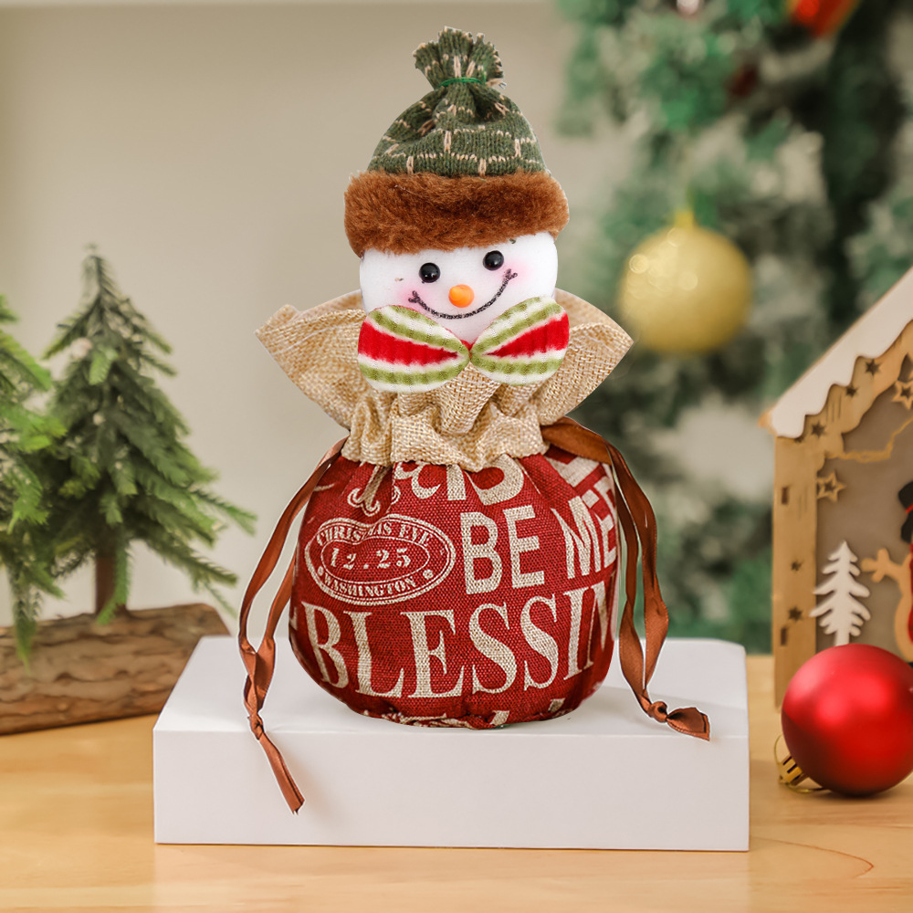 2026 nueva bolsa de regalo de Navidad Nochebuena bolsa de manzanas Santa Claus estereoscópica bolsa de dulces de alce